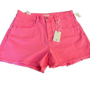 Good American size 12  Bright Pink high waisted Jean Shorts NWT